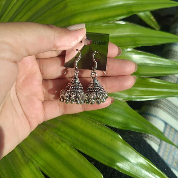Oxidised Mini Jhumka Earrings