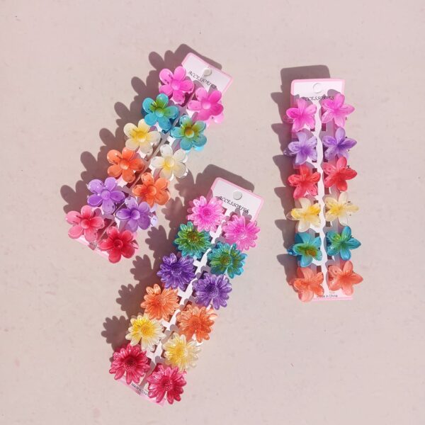 Color Pop Flower Hair Clips