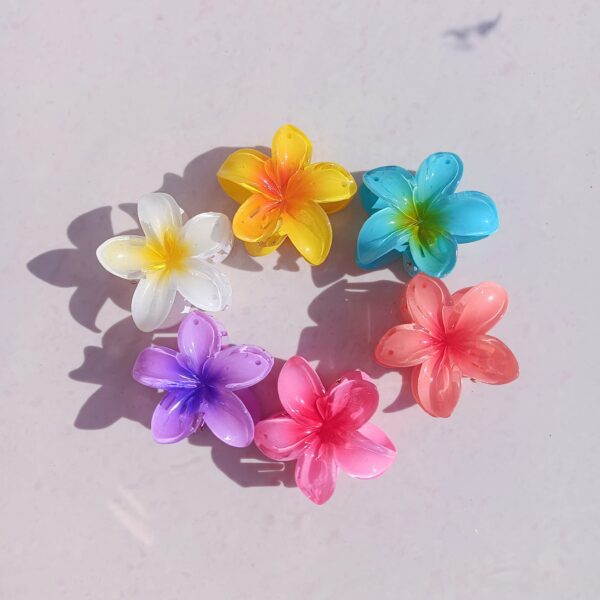 Glossy Color Flower Hair Claw