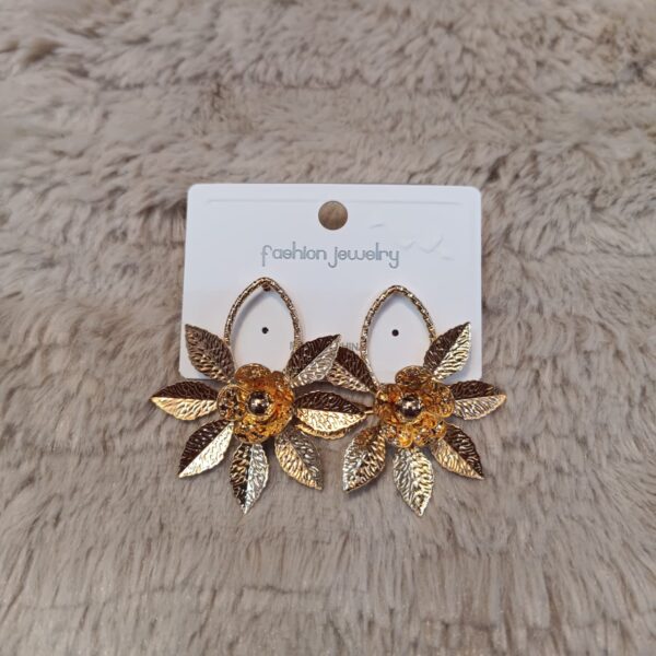 Golden Leaf Bloom Earrings