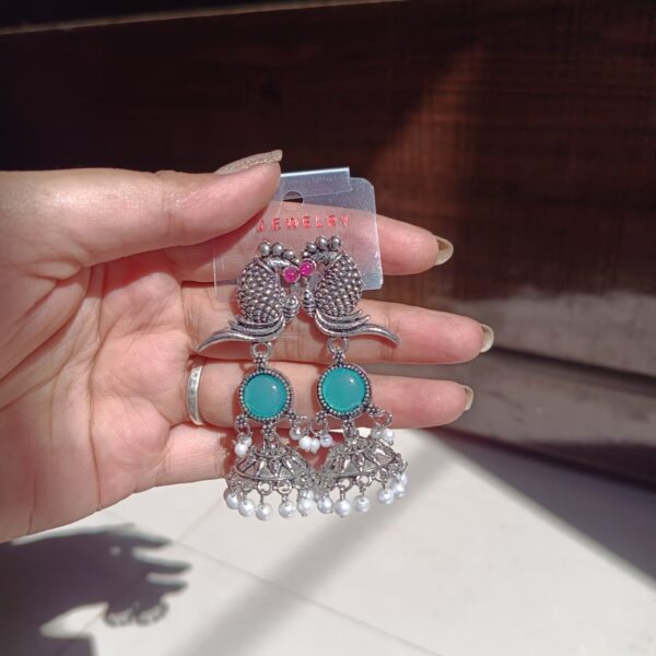 Blue Peacock Jhumka