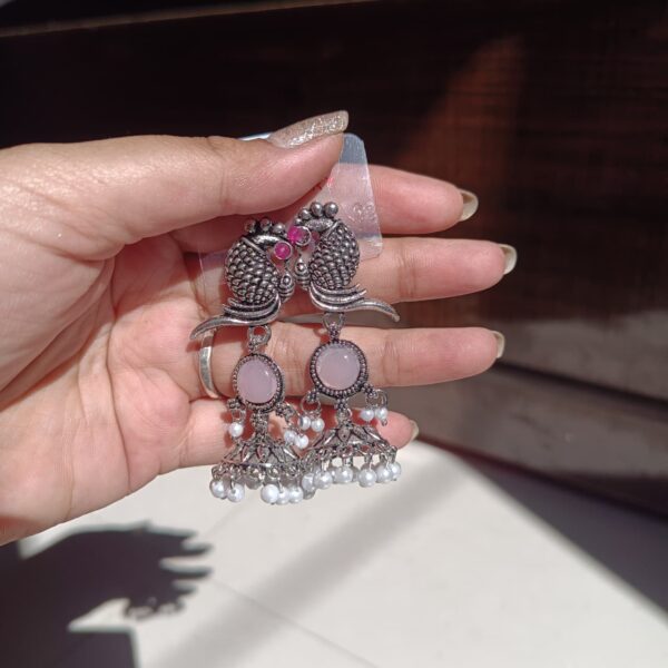 Pink Peacock Jhumka