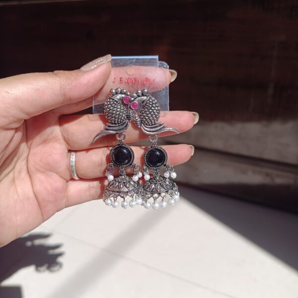 Black Peacock Jhumka