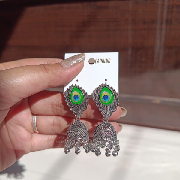 Peacock Feather Jhumka