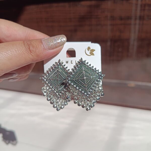 Square Oxidised Earrings